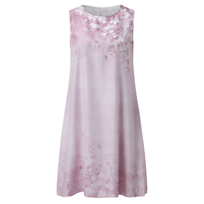 Stilren blomsterkjole, feminin og elegant damekjole til vår og sommer.