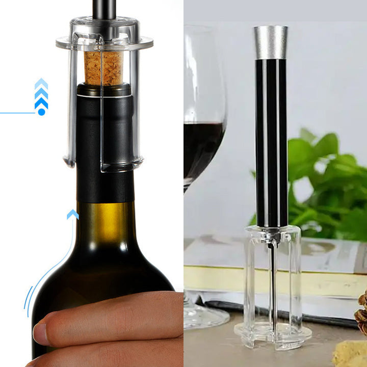 Brukervennlig lufttrykk vinåpner som fjerner korker med et trykk. Perfekt vinutstyr.
