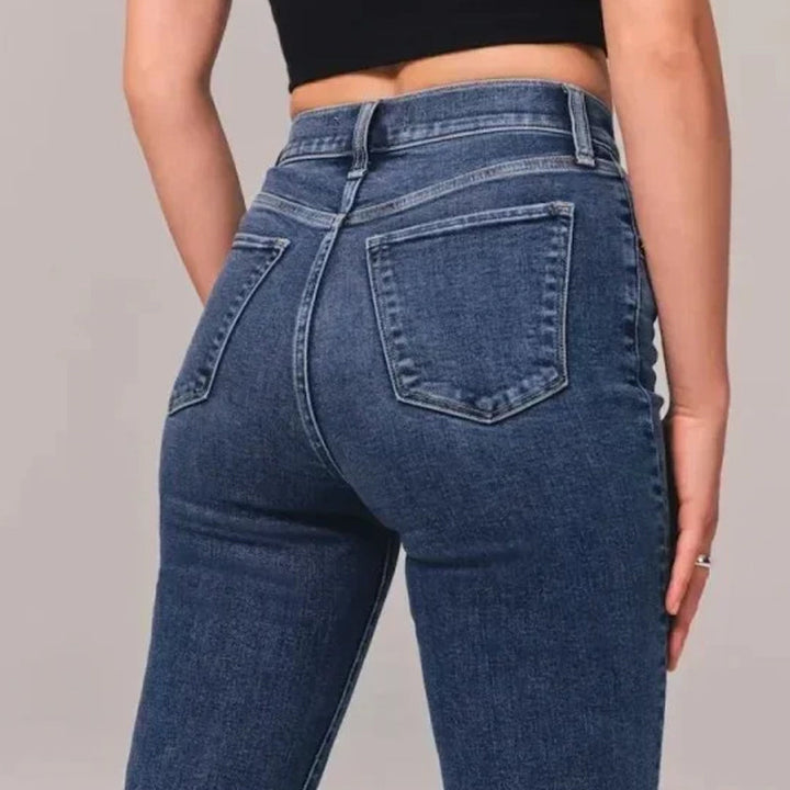 Vårens must-have: Kvinner høy midje utsvingt jeans med komfortabel stretch.