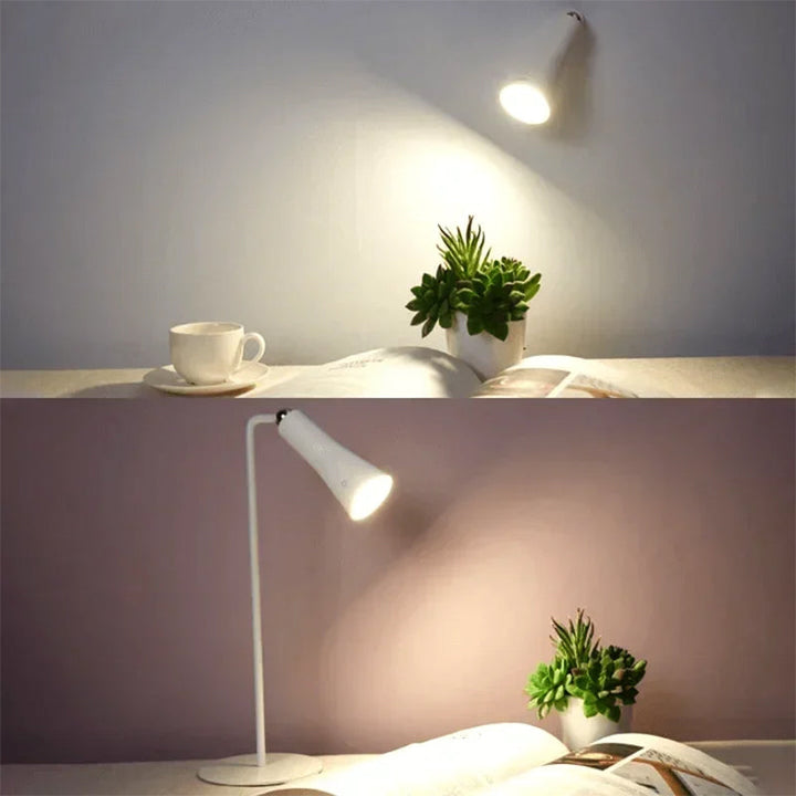 Leselampe med øyebeskyttelse, bærbar magnetisk LED-bordlampe, fleksibel for komfortabel lesing.