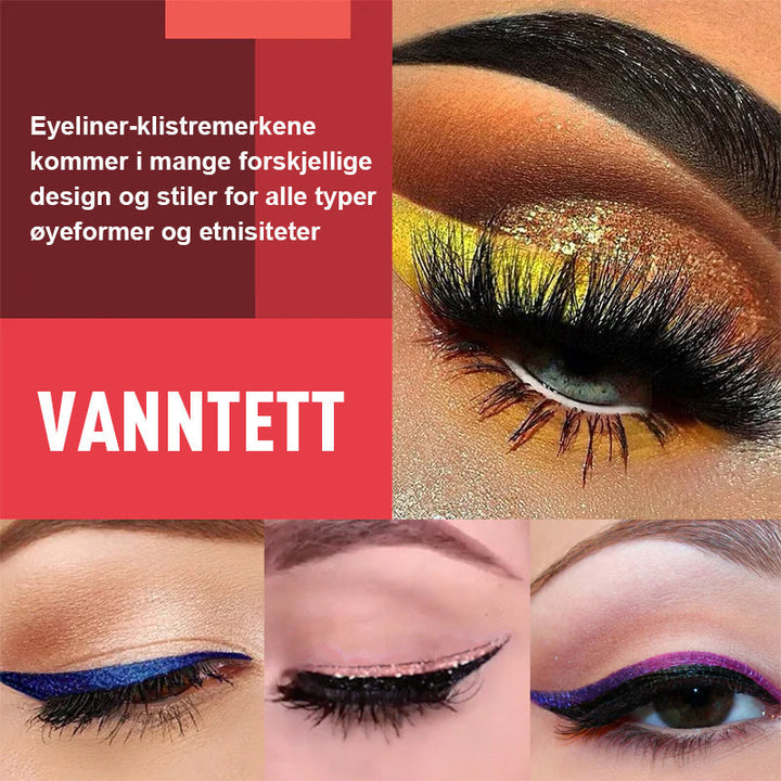 Rask festsminke: Vanntette gjenbrukbare eyeliner & øyenvippeklistremerker for et elegant kattøye.