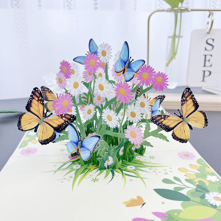Gi en håndlaget 3D-blomsterkort gave. Unikt gratulasjonskort for å markere spesielle øyeblikk.