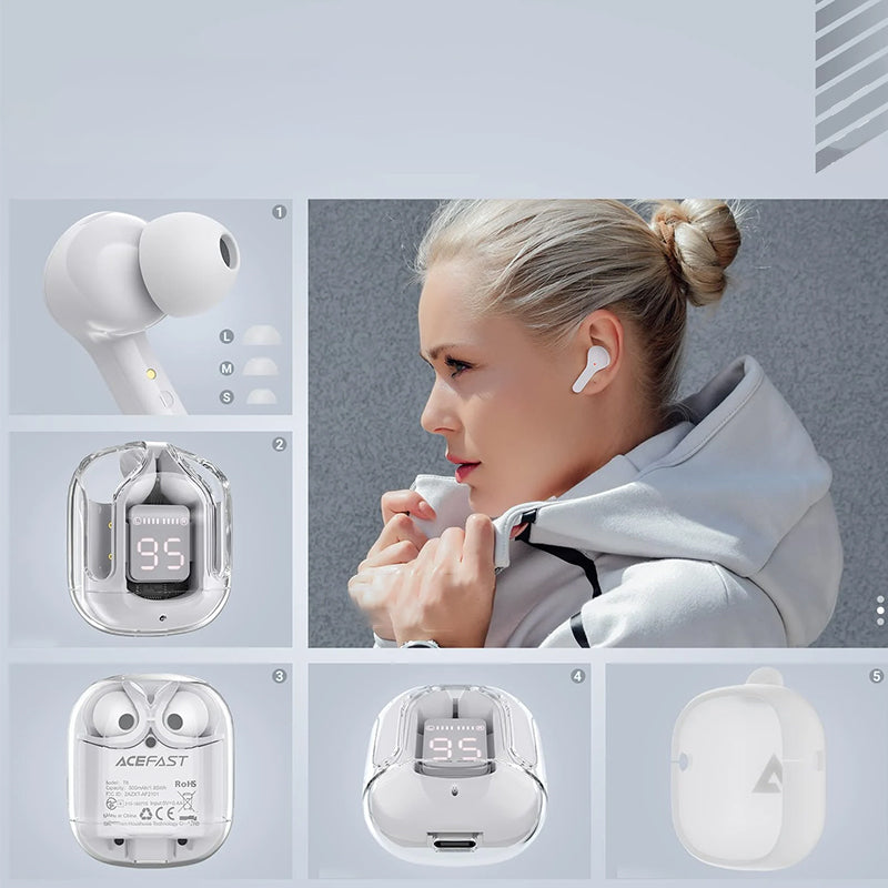 Bluetooth-ørepropper med aktiv ENC støyreduksjon for uforstyrret lydopplevelse.