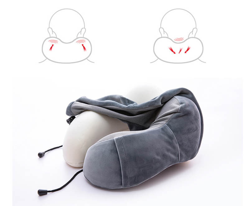 Reiseklar memory foam nakkepute, lett å pakke og perfekt for komfort på fly, tog og i bil.