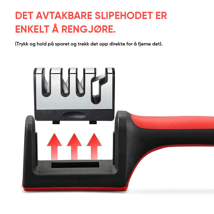 Slitesterk 4-trinns knivsliper for profesjonell sliping av kjøkkenkniver. Kvalitets verktøy.