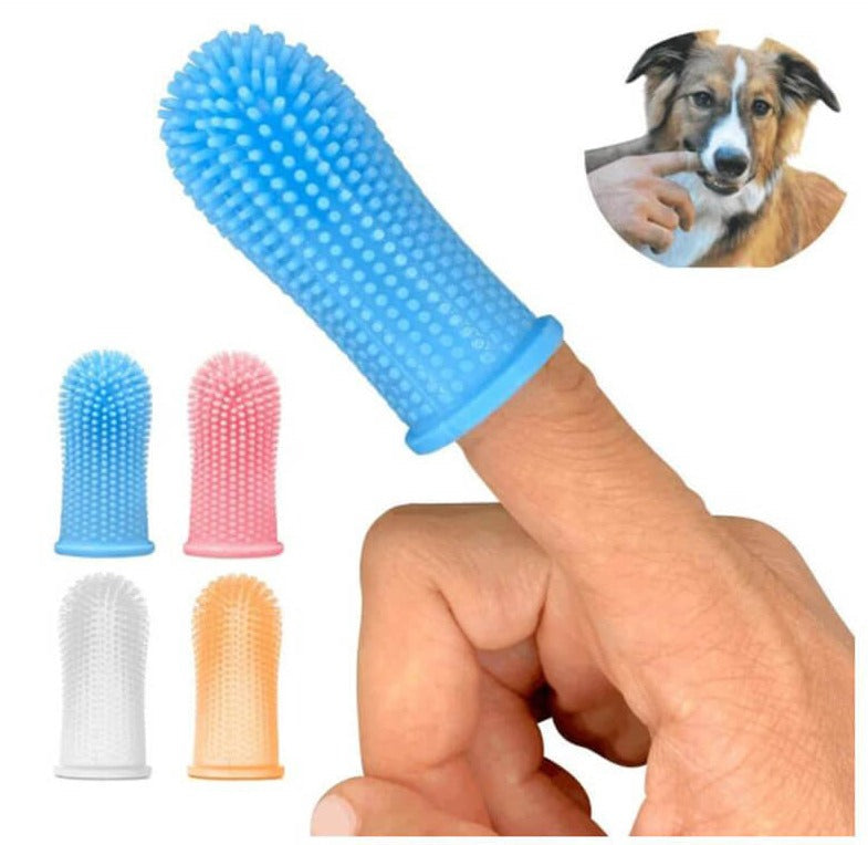 Silikon fingertannbørste for kjæledyr. Effektiv tannpleie for hund og katt, gir frisk pust.