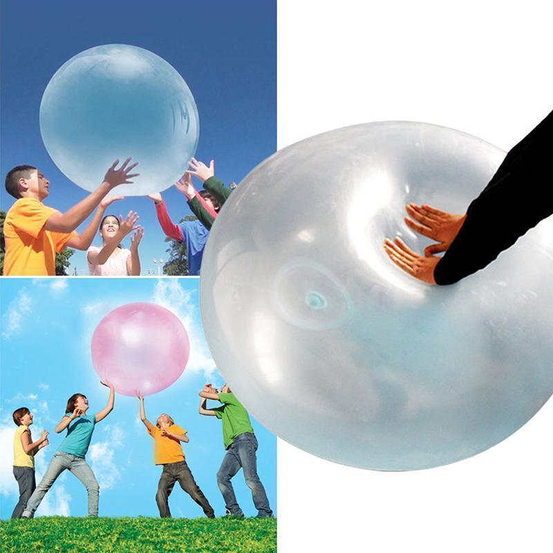 Nærbilde av den rivbestandige overflaten på en oppblåsbar gigantball, ideell for aktiv lek ute.