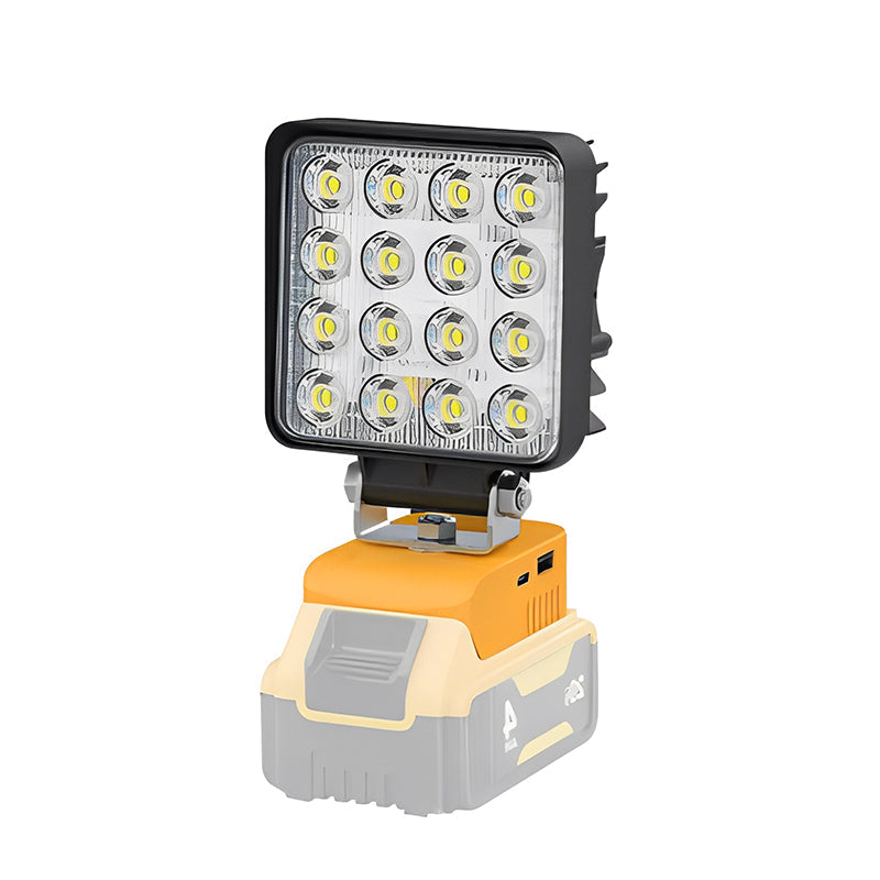 Bærbart LED arbeidslys 20V med USB-lading for garasje og camping. Kraftig, allsidig belysning.