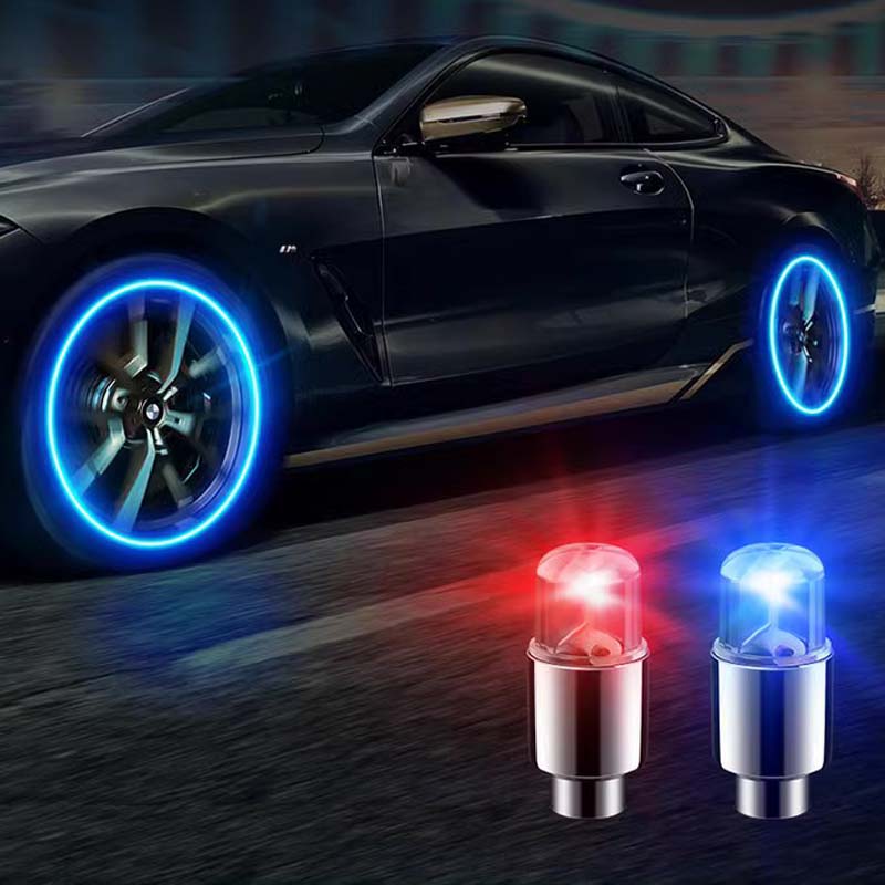 Stilig LED-lys til dekkventil, perfekt tilbehør for bil, sykkel og motorsykkel styling.