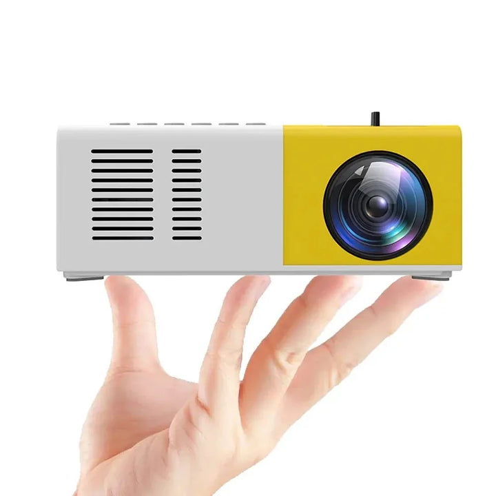 Allsidig miniprojektor for underholdning. Se film, spill spill, hold presentasjon. Praktisk gadget for reise.