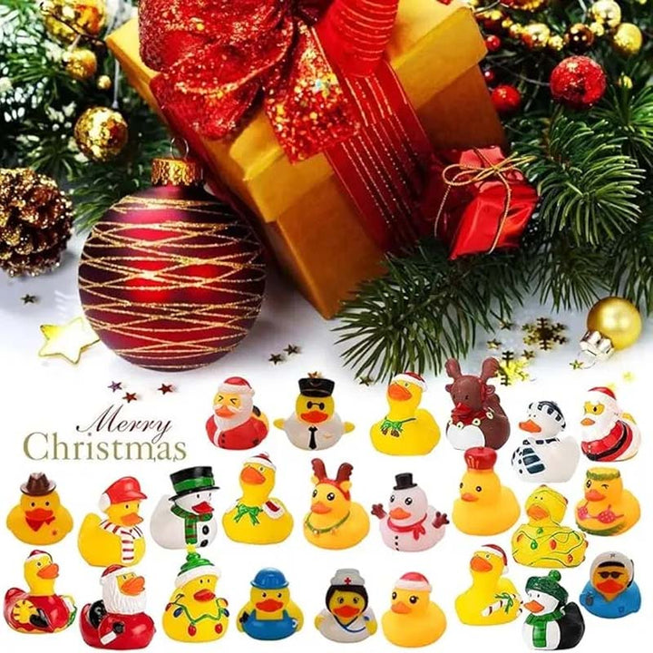 Fargerik julekalender fylt med badeender for festlig julestemning.