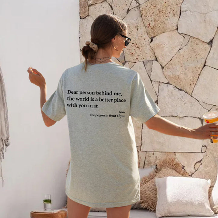 Positiv 'You Are Enough' t-skjorte for kvinner, myk og pustende stoffkvalitet.