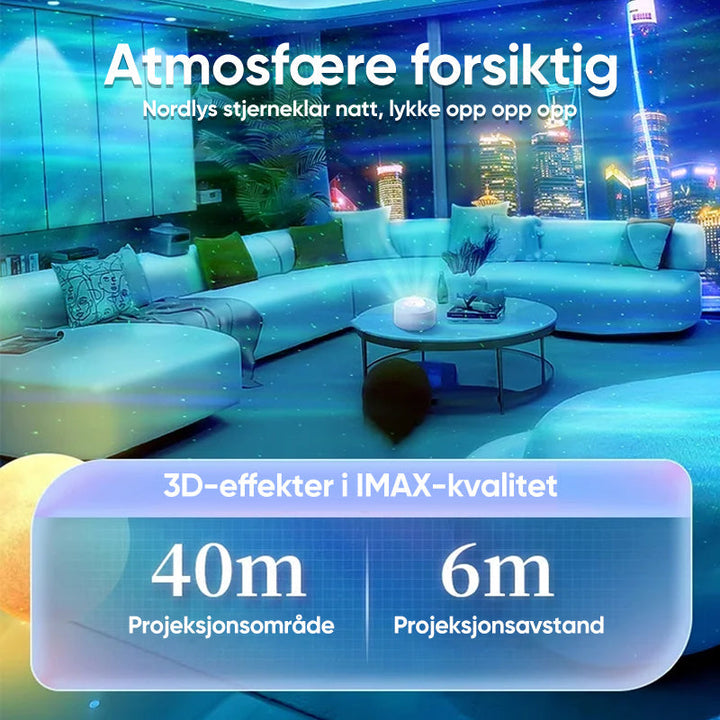 Stilren stjernehimmel projektor for romdekor, gir koselig lys og en avslappende atmosfære til ethvert rom.