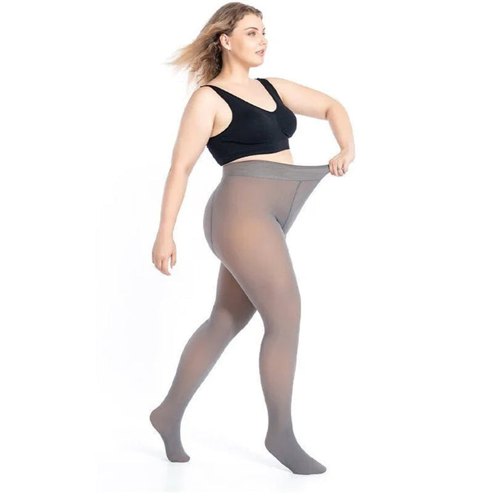 Termiske dame strømpebukser, falsk gjennomsiktig look, perfekt for vintermote.