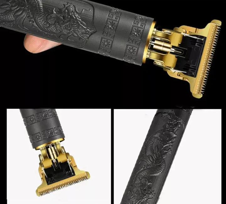 Stilfull vintage hårtrimmer for menn. Trådløs og oppladbar skjeggtrimmer for presis og enkel grooming.