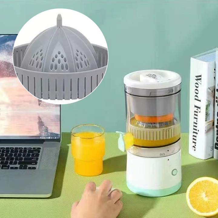 Den trådløse elektriske juiceren viser sin kompakte størrelse, enkel å oppbevare.
