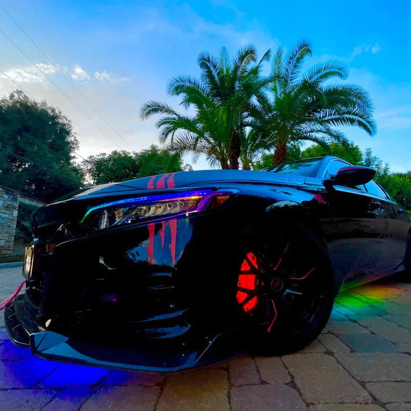 Biltilbehør: UnderGlow LED-striper for chassis, vanntett og fargejusterbar.