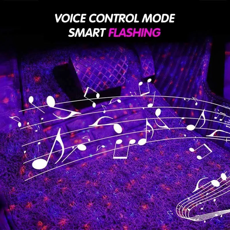 Bil tilbehør: Trådløse LED-strips med musikkmodus og USB-lading.