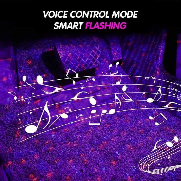Bil tilbehør: Trådløse LED-strips med musikkmodus og USB-lading.