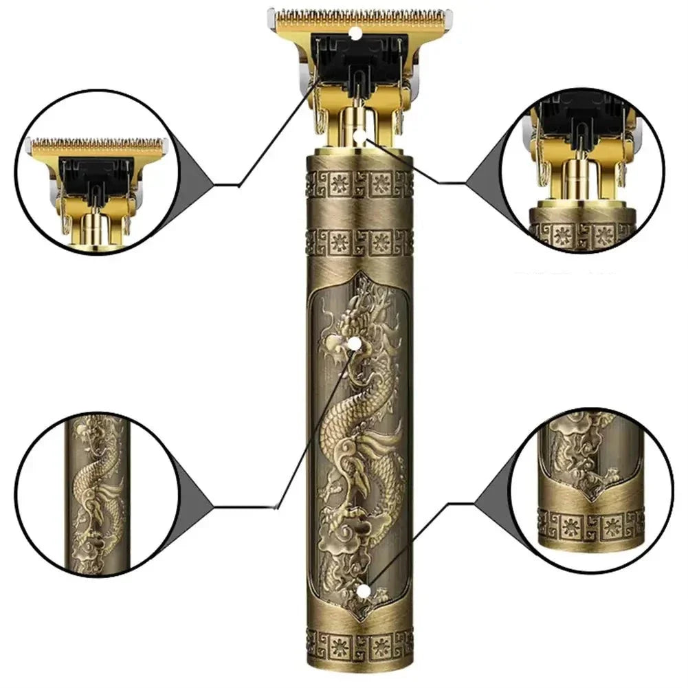 Menns vintage trådløs hårtrimmer for presis styling. Oppladbar skjeggtrimmer for herrepleie.