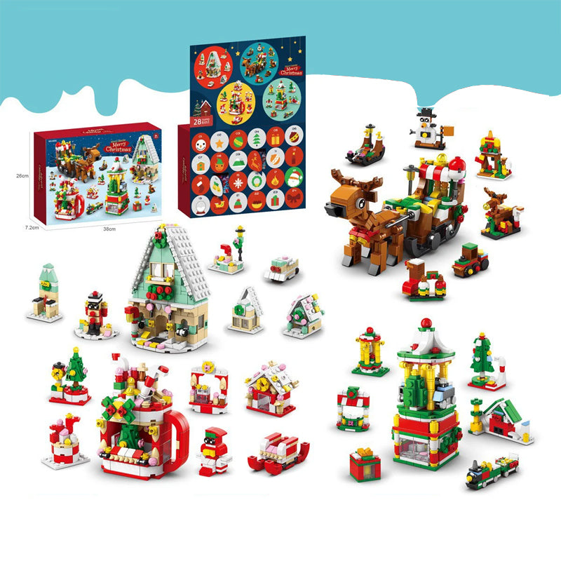 Glade barn bygger med pedagogiske byggeklosser fra adventskalenderen, stimulerer kreativitet.