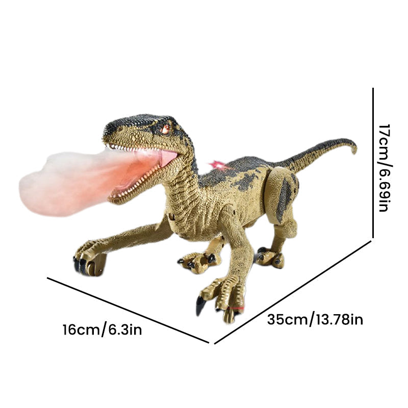 Fjernstyrt dinosaur med lys og damp (vannspray), en flott interaktiv leke.