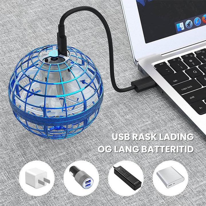Barn og voksne leker med en fargerik magisk flyvende sveveball. Spennende gadget for aktiv lek.