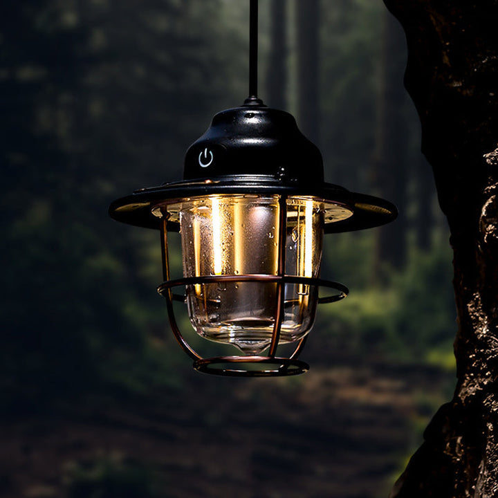 Retro vanntett LED campinglys, ideell for utendørs eventyr og koselige kvelder.