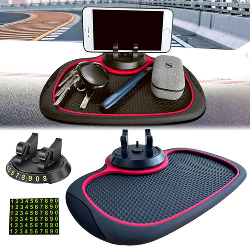 Innovativt dashbord tilbehør: Antiskli bilmatte med multifunksjonell telefonholder.
