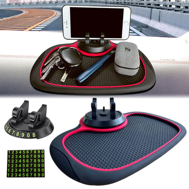 Innovativt dashbord tilbehør: Antiskli bilmatte med multifunksjonell telefonholder.