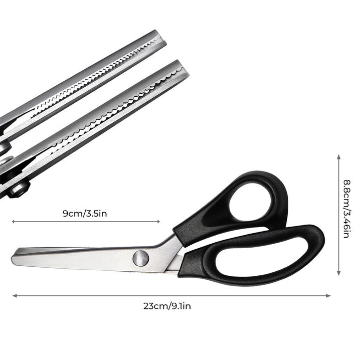 Robust tekstilsaks for husholdningsutstyr. Ideell for klipping av tekstiler i alle tykkelser med letthet.