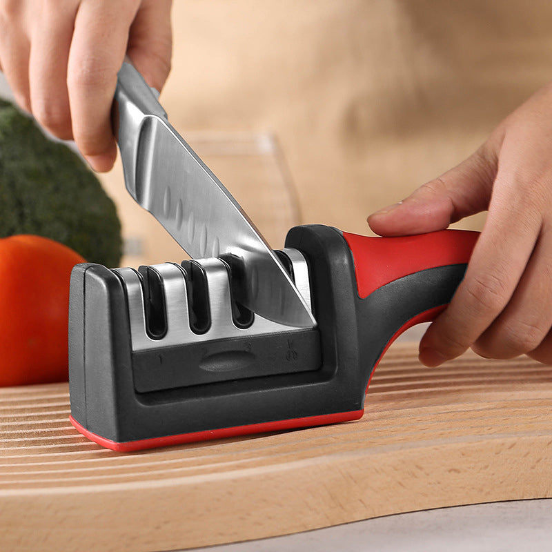 Få skarpe kniver med 4-trinns profesjonell knivsliper. Essensielt kjøkkenutstyr for husholdning.