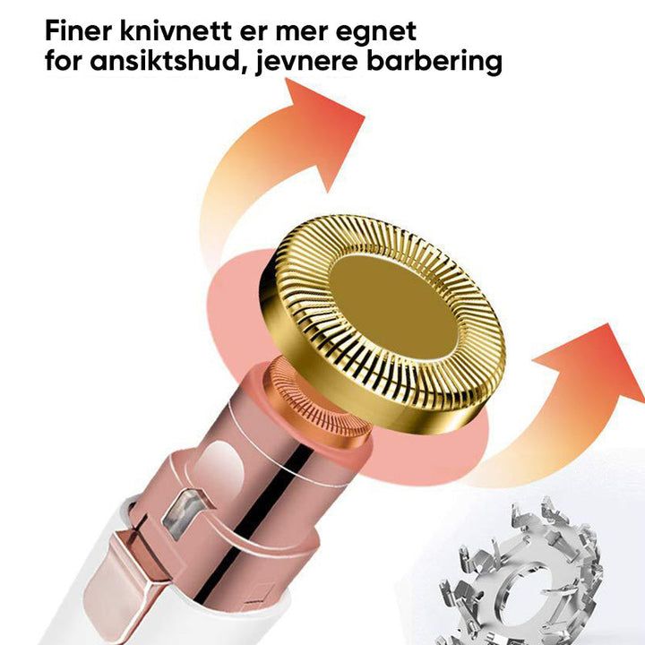 Effektiv elektrisk ansiktshårfjerner for kvinner. Fjerner uønsket ansiktshår raskt og smertefritt.