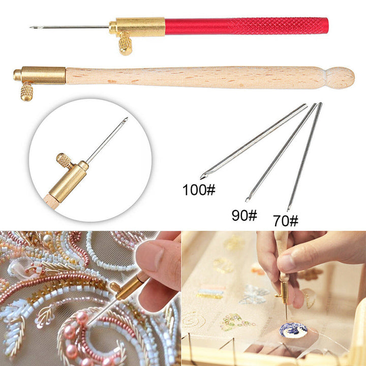 Kreativt håndarbeidssett med brodernål for elegant tamburbroderi og DIY-dekorasjon.