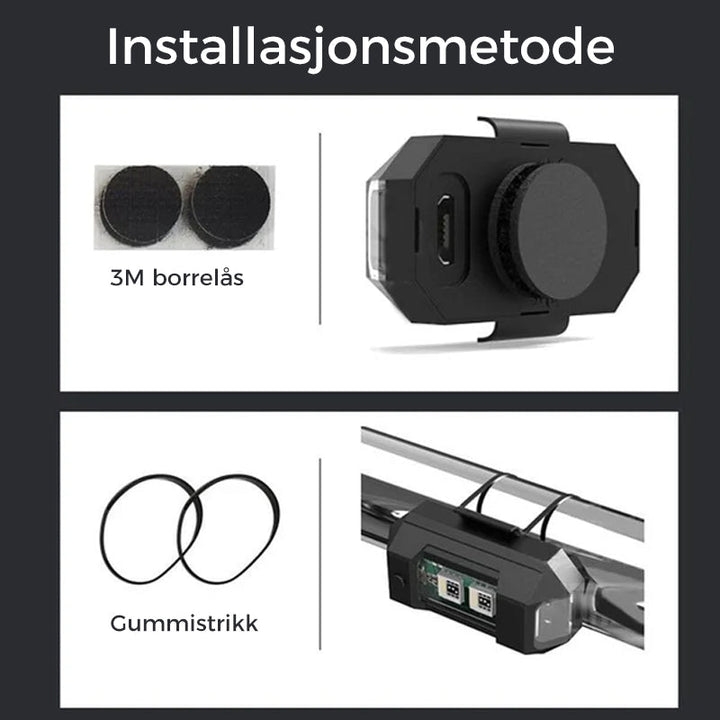 LED strobelys med universal montering, ideelt som sikkerhetslys for droner og kjøretøy. USB-drevet.