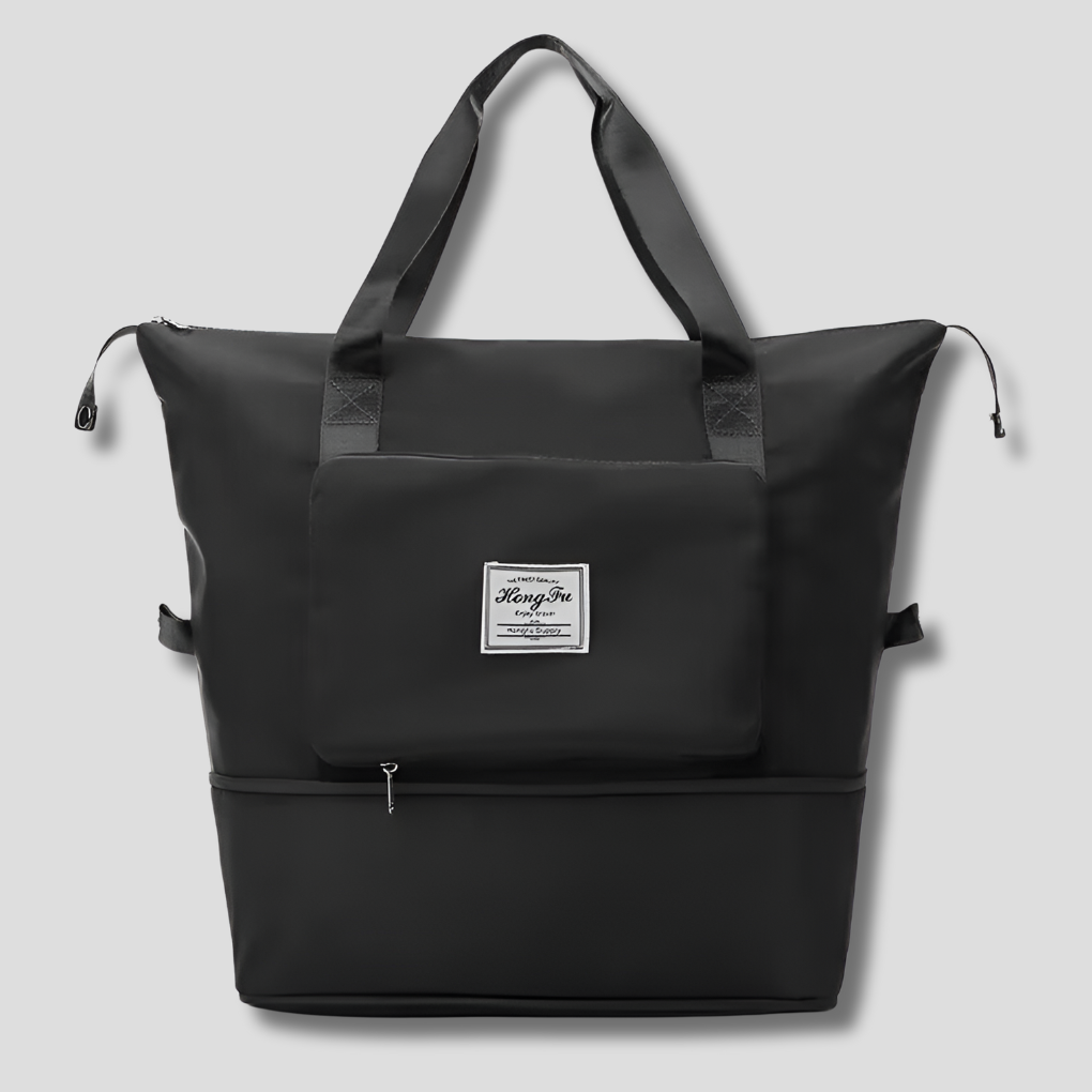 Praktisk reisepakke duffelbag, vanntett og sammenleggbar for effektiv oppbevaring.