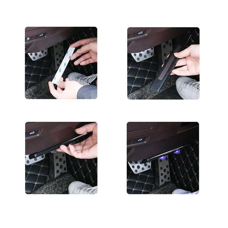 LED-lys til bil, fargerik dekorasjon med fjernkontroll og USB.
