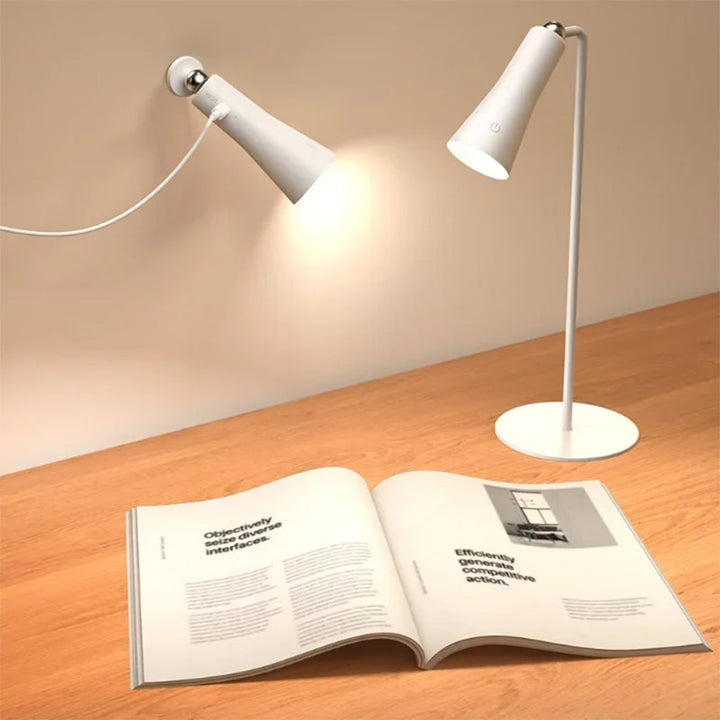 Bærbar LED bordlampe med magnet, fleksibel for lesing og hjemmekontor, øyebeskyttelse.