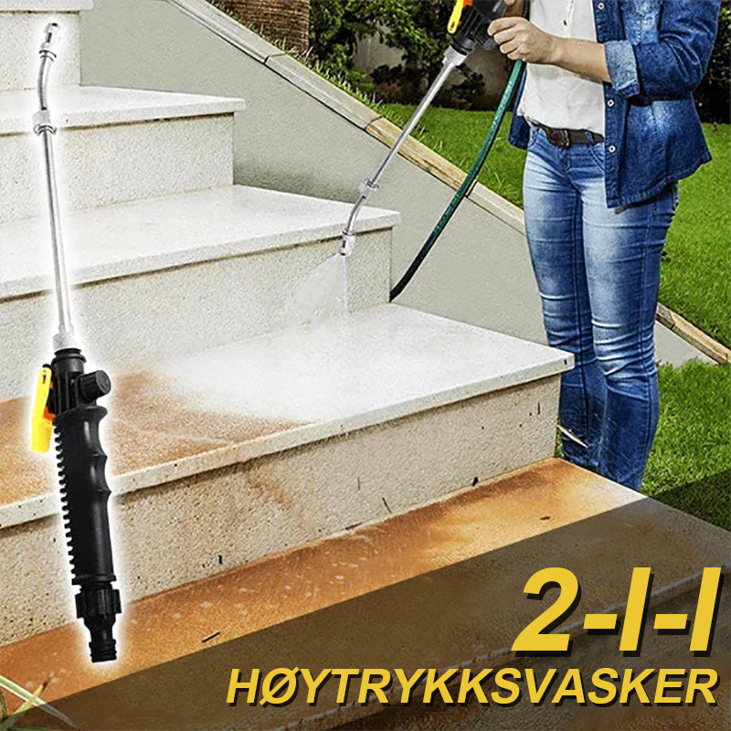 Enkel og praktisk høytrykkspyler for effektiv fjerning av mose på mur og stier.