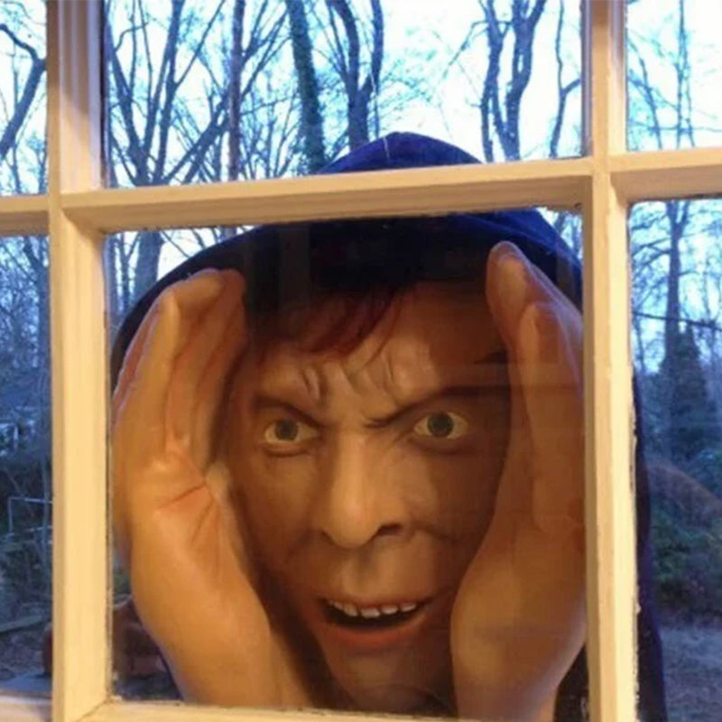 Nifse Peeper Creeper figur for vindu. Uhyggelig Halloween dekorasjon og prank.