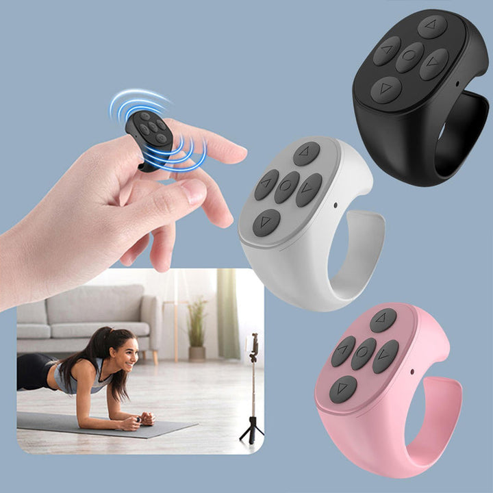 Trådløs Bluetooth fingertupp-fjernkontroll for mobil, enkel og handsfree styring av smarttelefon.