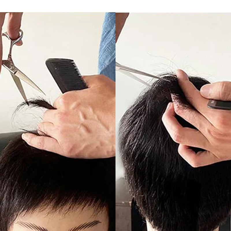 Få en stilig look med denne svarte dameparykken. Lett å style, med elastisk innernett for komfortabel bruk.