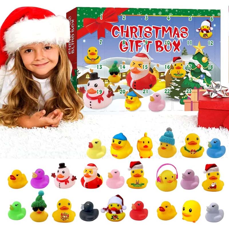 Julekalender med 24 badeender for barn og voksne.