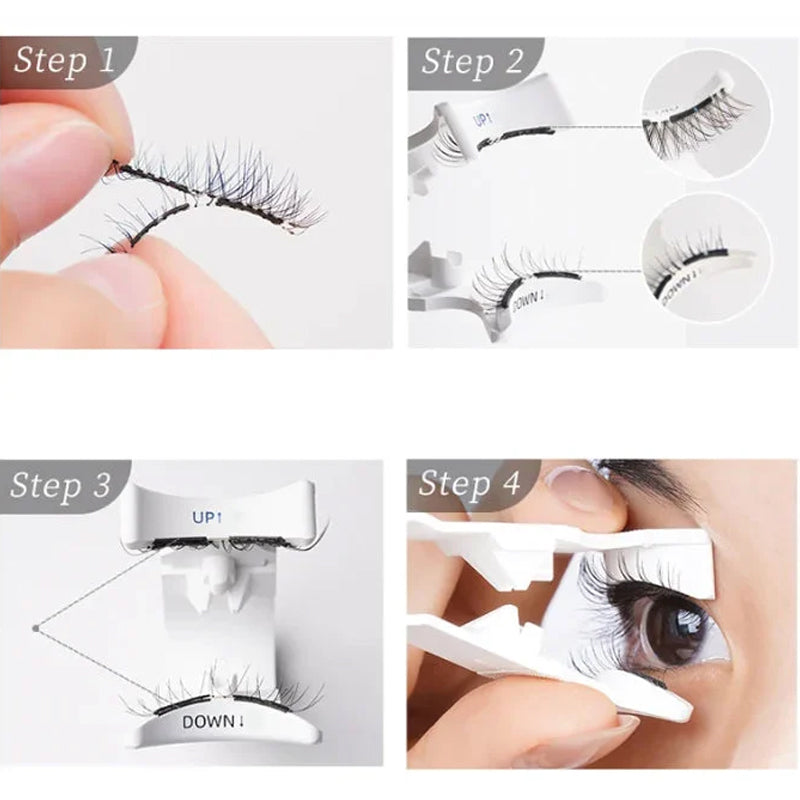 Før og etter: Forvandle din ansiktsskjønnhet med magnetiske øyevipper. Enkel sminke og fyldige vipper.