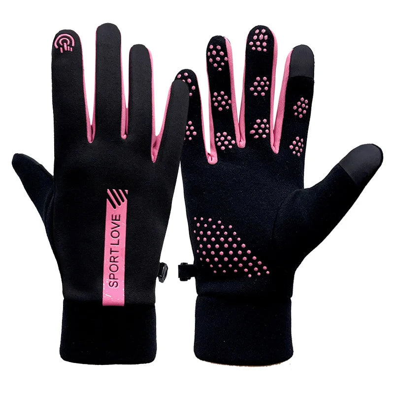 Høyytelses vanntette sportshansker for vinteren, med touch-funksjon, sklisikker og unisex design.