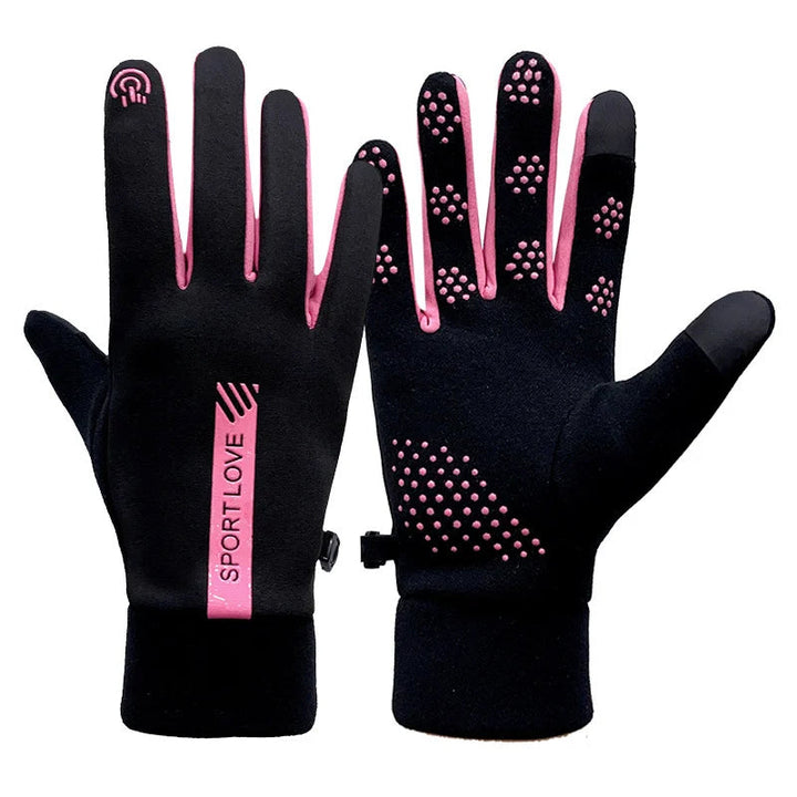Høyytelses vanntette sportshansker for vinteren, med touch-funksjon, sklisikker og unisex design.