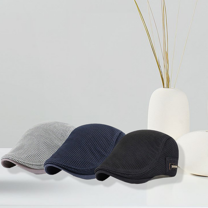 Stilig newsboy mesh caps for menn, luftig og lett for sommerens solbeskyttelse.