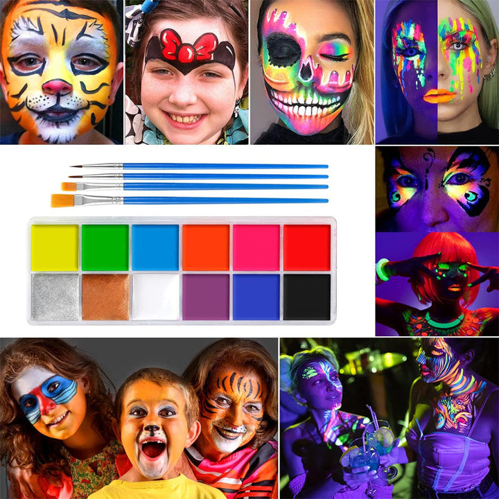 Morsomt ansiktsmalingssett til barnebursdag, halloween & fest. Trygt og stimulerer kreativitet.