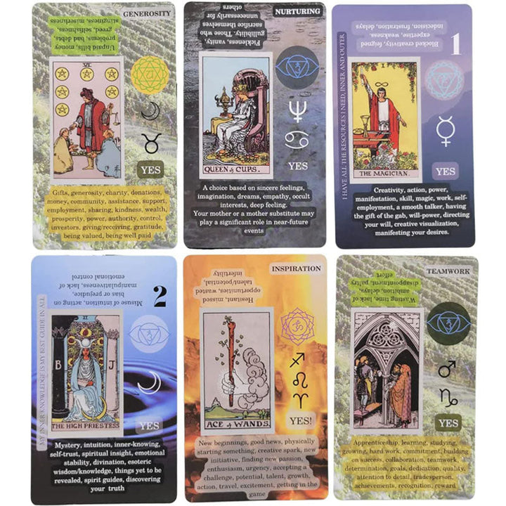Tarotkortstokk designet for enkel spådom og åndelig innsikt for nye brukere.