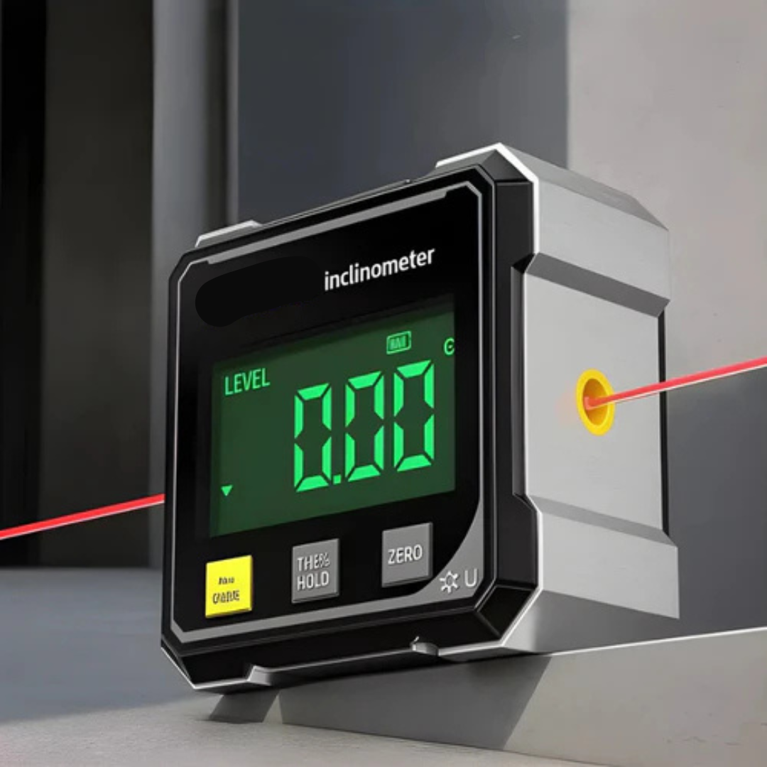 Magnetisk digital vinkelmåler. Festes enkelt for stabile og nøyaktige vinkelmålinger.